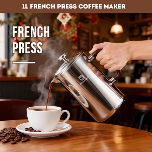 TOMAKEIT 34oz Leak-Proof French Press