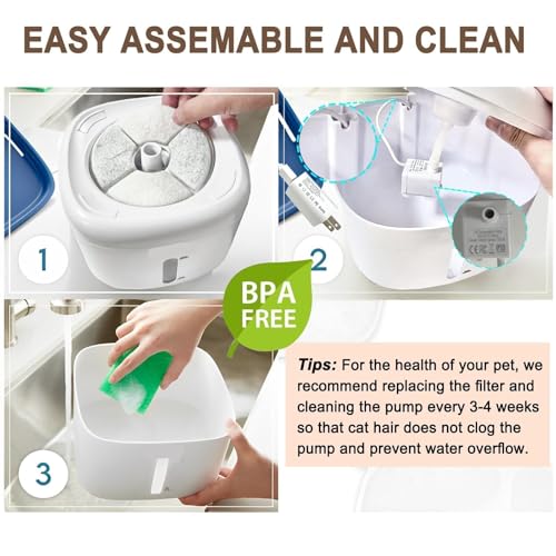 Fuente de agua para gato de acero inoxidable 74oz miniatura 7