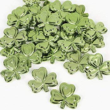24 (2 Dozen) ~ Plastic Metallic Shamrocks ~ Approx. 1.5