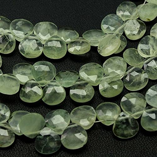 Cœur facetté en préhnite perles idéales pour fabriquer un cadeau