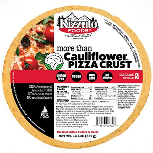 Rizzuto 10\" More Than Cauliflower Pizza Crust - 4 Crusts - Gluten Free, Vegan, Low Carb