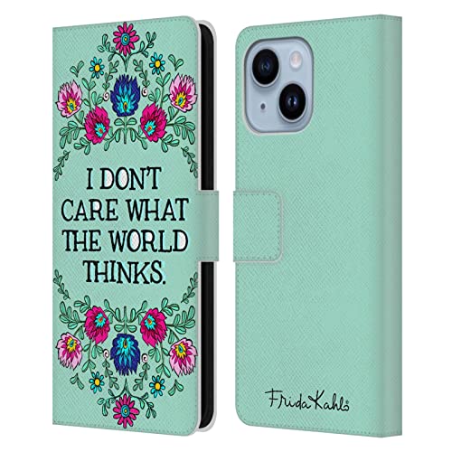 Étui Frida Kahlo pour iPhone 14 Plus en cuir avec porte-cartes portrait femme