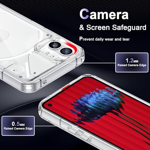 Image of Case for Nothing Phone 1, Military Grade Drop Protection Clear Phone Case, Yellowing Resistant, Anti-Scratch Hard PC Back, Shockproof Hard Ultra-Thin Protective Cover, Transparent