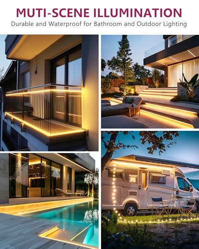 Image of EMITEVER Warm White COB Strip Light 2700K 16.4ft,IP67 Waterproof,Dimmable