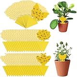 iPobie 60 Stück Fliegenfalle Gelbtafeln,Gelbsticker Trauermücken,Bekämpfung Gelbtafeln Fruchtfliegenfalle,Klebefalle Insektenfalle für die Zimmerpflanzen Schädlingsbekämpfung