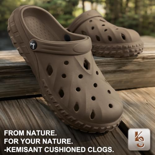Image of KEMISANT Cushioned Clogs Mules for Men Garden Beach Water Fun-Lightweight | EVA Cushioned Footbed| Arch Support | Slip-resistant | Unisex