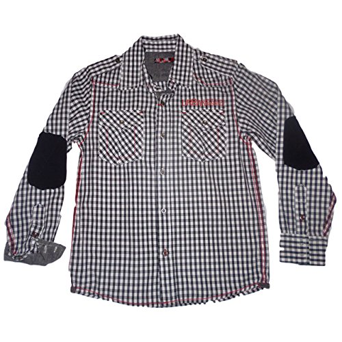 losan - Camisa Manga Larga - para niño Negro Blanco 8 años