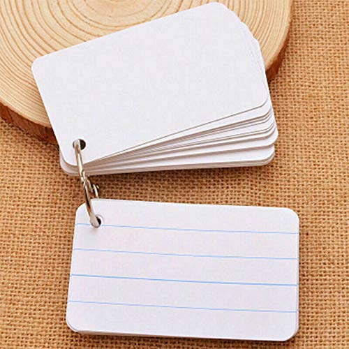 Vogueing Tool Revision Cards，with Line B 6Pcs Study Cards Revision Paper Flip Index with Binder Ring
