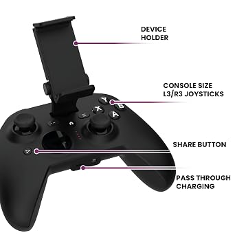 RiotPWR Cloud Gaming Controller for iOS devices - with Lightning and USB-C cables
