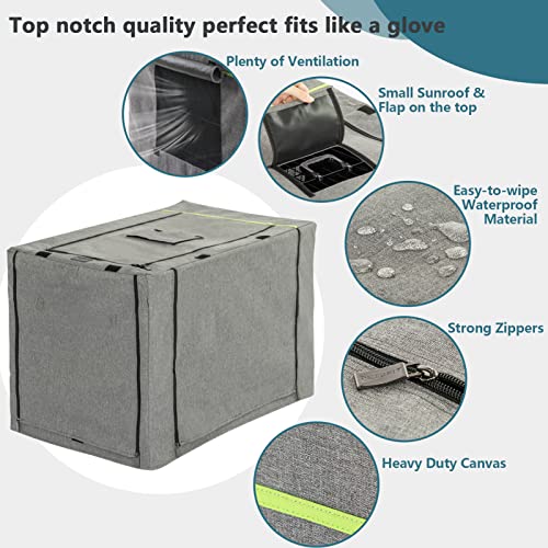 Petsfit Double Doors Dog Crate Cover, Fits 36 Inches Wire Crate Kennel, Grey #TOP4