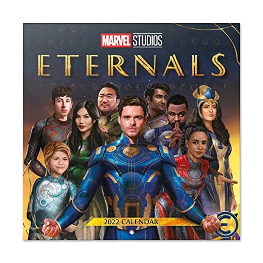 Grupo Erik Calendario Eternals 2022 incluye póster de regalo - Calendario Marvel - Calendario 2022 pared| Calendario anual 2022 pared - Calendario mensual - Marvel merchandising - Licencia oficial