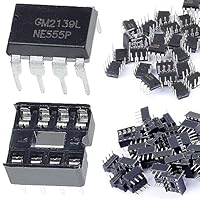 DAOKAI 50 Stück NE555P Precision Timer Single NE555 IC Impulsgenerator Single Bipolar DIP-8 + 50 Stück DIP-C IC Sockel für DIY elektronische Schaltungsprojekte