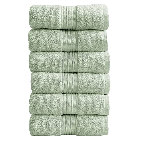 Great Bay Home 6-Pack Hand Towel Set. 100% Cotton Hand Towels For Bathroom. Absorbent Quick-Dry Bathroom Hand Towels For Home. Cooper Collection. (Hand Towels, Seagreen) #TOP11