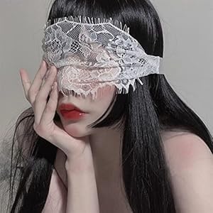 Kant for vrouwen zwart wit oogmasker for dames uitgehold geblinddoekte stijl (Color : Black)