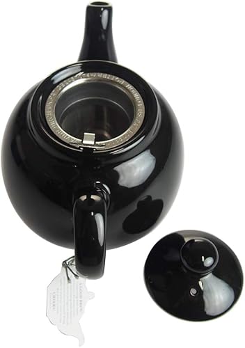 Miniatura 54 de London Pottery Farmhouse - Tetera pequeña con infusor, cerámica, verde, 2 tazas (20.3 fl oz) Verde,Rosado,Agua,Azul Francés,Brillo