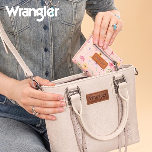 Image of Montana West X Wrangler Small Wallets for Women Ladies Girls RFID Minimalist Card Holder Billfold Thin Cash Wallet with Zipper Coin Pocket