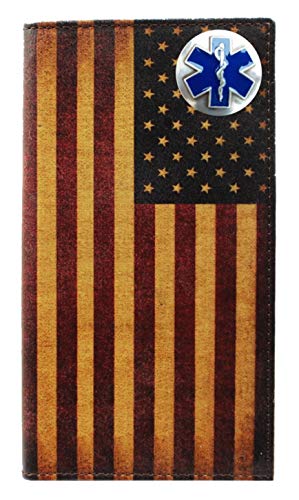 Custom EMT EMS Cross of Life Nocona Classic US Flag Long Wallet
