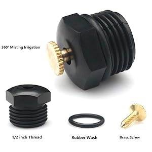 20 Pcs Drip Sprinkler Nozzles for Garden Irrigation, 1/2 inch Misting Spray Heads Mister Nozzle 360 Degree Micro Spray Emitter for Drip Irrigation System