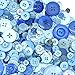 600-700Pcs Light Blue Buttons for Crafts Bulk Assorted Size Blue Craft Button Assortment for DIY Crafting, Festival Decoration, Party Decor