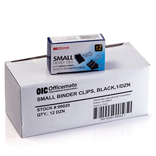 Officemate Small Binder Clips, Black, 12 Boxes Of 1 Dozen Each (144 Total) (99020) #TOP1
