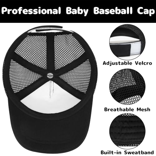 Toddler Hats Boys 2T-4T Toddler Baseball Hat Toddler Baseball Cap Toddler Ball Cap Toddler Boy Hat Toddler Snapback Hat Black - Thumbnail 3