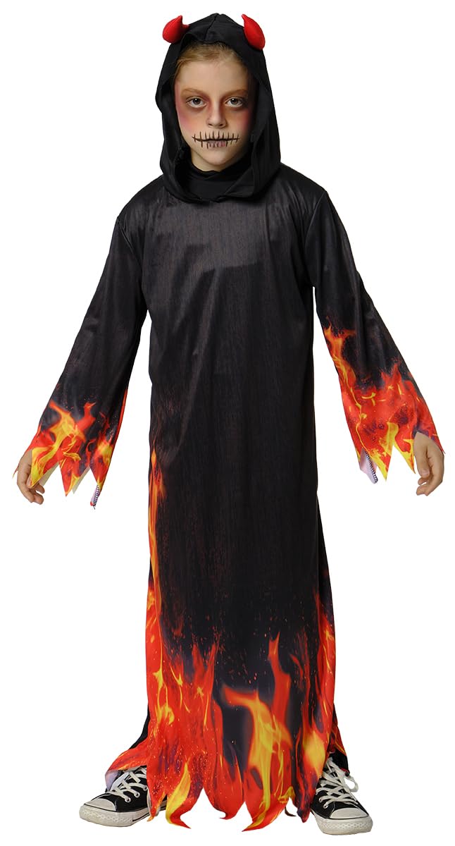 RUBIES Costume Da Diavolo per bambini, Tuta con cappuccio con stampa ufficiale, per Halloween, carnevale, feste e compleanno