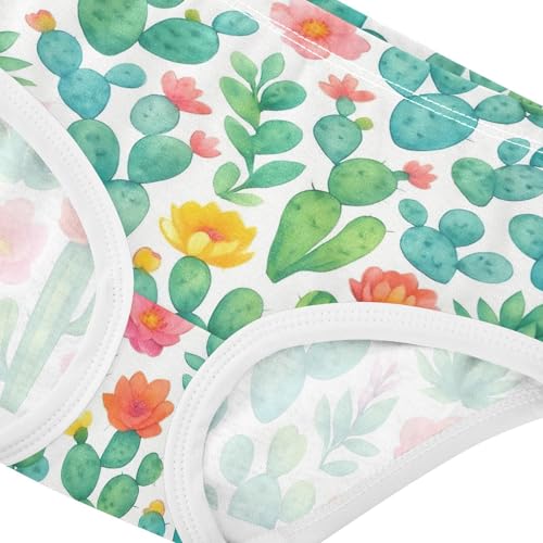Joisal Fun Toddler Girls Underwear 2t Cotton Panties Little Girl Watercolor Succulent Cactus Green Kids Briefs Undies4