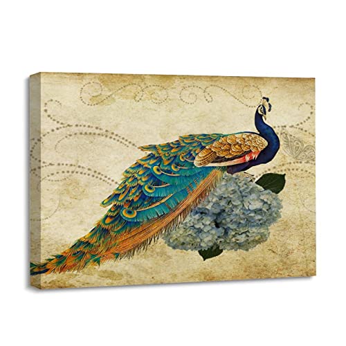 Cadre paon moderne avec fleurs cadeau de Noel pendaison cremaillere