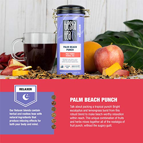 Tiesta Tea - Palm Beach Punch, Loose Leaf Fruit Punch Herbal Tea, Non-Caffeinated, Hot & Iced Tea, 4 Oz Tin - 50 Cups, Natural, No Sugar, Herbal Tea Loose Leaf Blend #TOP2