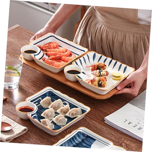 Set de 4 Platos Sushi Cerámica Cuadrados Irregulares miniatura 4