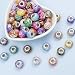 PIPITREE 200PCS Acrylic Beads 9 * 14mm Focal Beads for Pens Acrylic Flat Bulk Bead Ceramic Style Mixed Color 6mm Large Hole Bead for Keychains Beadable Pens DIY Crafts Jewelry Making & Gift Giving