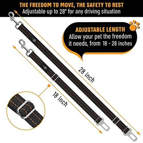 Active Pets Dog Car Harness - Pack Of 1 Dog Seatbelts For Cars, Trucks, Travel - Tether Belt For Small & Large Dogs - Orange #TOP5