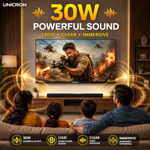 Image of UNICRON 32 Inch Non SMART TV, HD Ready LED Television for Home, Gaming, Office, Restaurant & Security Monitoring with 30W Sound with Bazel Less Design TE