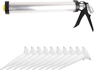 Caulking Gun, 600ml/20oz Sealant Sausage Caulking Gun with Aluminum Cartridge, Cartridge Sausage Caulk Gun Glue Gun Caulk Tool with 10 Nozzles for Caulking