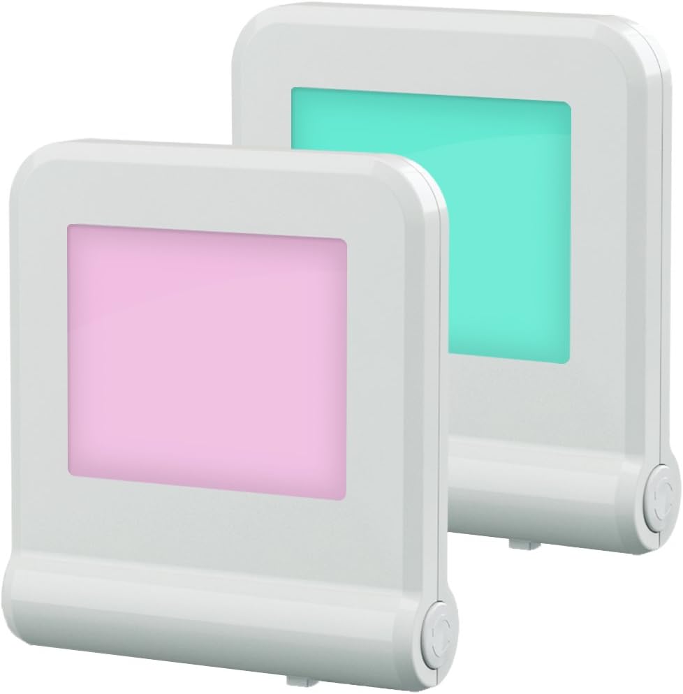 Plug in LED Night Light with Smart Dusk to Dawn Sensor, Multiple Color Changeable Nightlights for Midnight Convenience, Bedroom, Kids’ Room, Kitchen, Hallway, 2 Pack