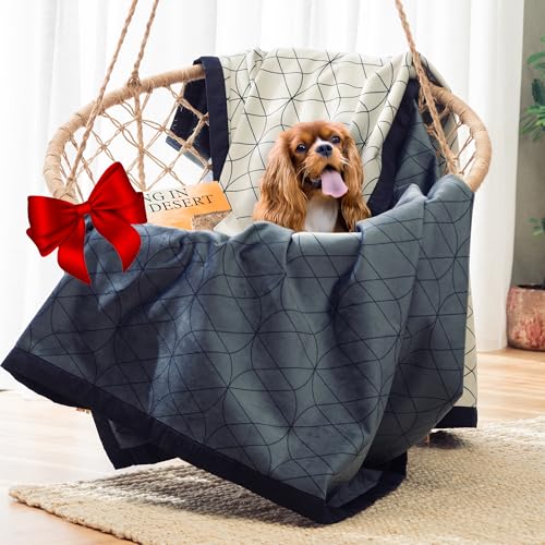 Victoria.orton Waterproof Dog Blanket 45x60 Blue/White