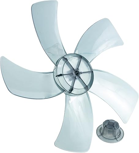 LIFKOME 1 juego de hojas de repuesto de plástico con cubierta de tuerca para ventilador de pie universal, universal de 11 pulgadas, 5 hojas,