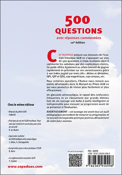 500 questions avec réponses commentées (pilotes ULM) - 10e édition