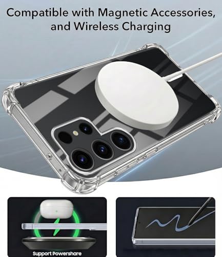 Image of Jkobi Shockproof Crystal-Clear Back Cover for Samsung Galaxy S23 Ultra (Magsafe Wireless Support | Drop & Camera Protection | Hard Polycarbonate)