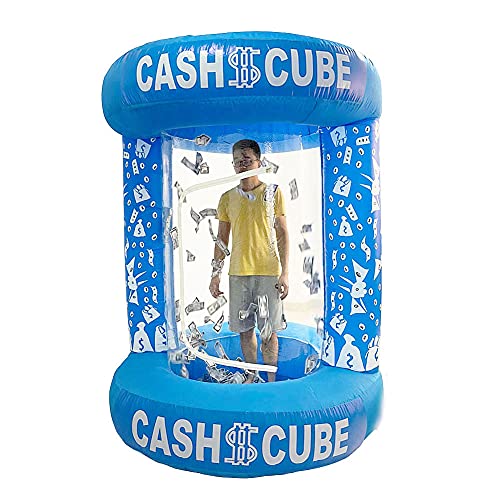 TONGFUSHE Inflatable Cash Cube Booth Cube Cash Grab Machine Three-Dimensional Money Grab Booth Machine Fast Inflatable Cash Grab Game Activity(Without air Blower) (Light Blue) by TONGFUSHE - Image 4