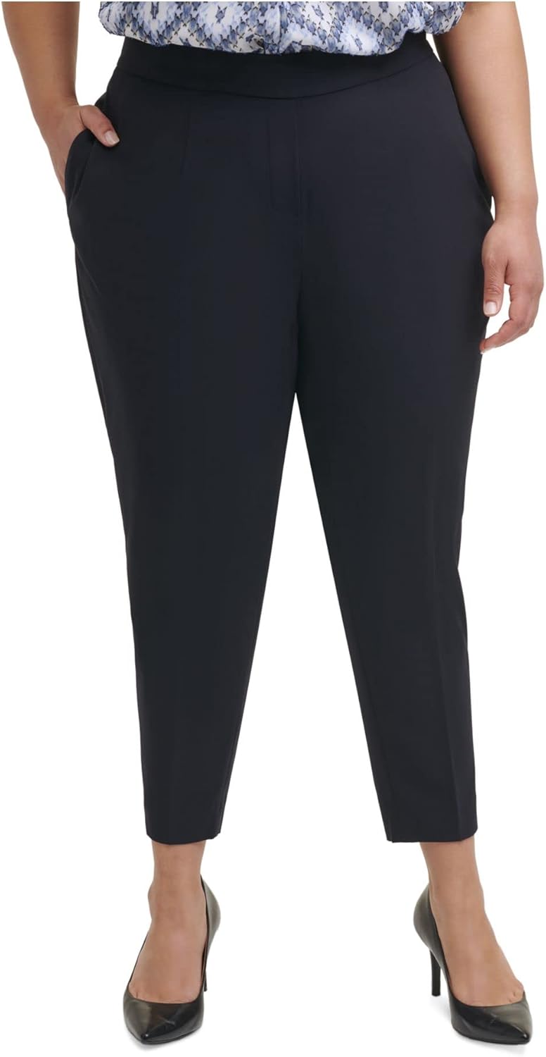 Calvin Klein Womens Plus Pull On Office Dress Pants Navy 22W