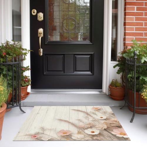 Moquette blanc clair lavable tapis salon fleurs bohème - 5