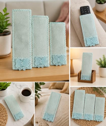 Image of Universal Remote Cover Set of 3 for TV AC DTH | Washable Dustproof Remote Protector (RM Cover-3-Blue) in Three Diffrent Size (Small, Medium and Large)