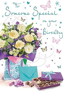 Birthday Card Someone Special - 9 x 6 inches - Regal Publishing, blue|silver|black|beige|brown|purple