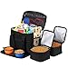 Coopeter Pet Travel Bag for Dog，Weekend Tote Organizer Bag-Includes 1 Dog Tote Bag,2 Dog Food Carriers Bag,2 Pet Silicone Collapsible Bowls.（Black）