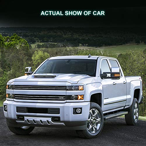 Scitoo Tow Mirrors Fit 1988-1998 For Chevy For Gmc C/K 1500 2500 3500 1992-1999 For Gmc C/K 1500 2500 For Suburban Tahoe Yukon With Power Chrome Smoke Led Signals Pair Side Mirrors #TOP4