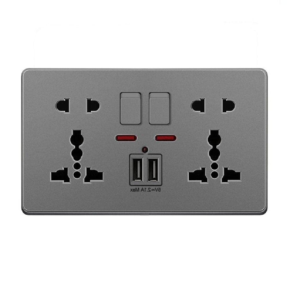 Presa A Muro Multifunzione UK 13A Con Doppie Porte Di - Foto 5