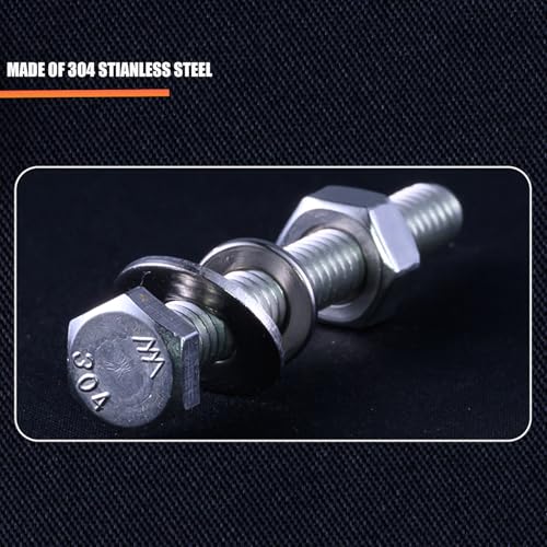 Image of 1 /4-20 x 1 Hex Bolt Set, Fully Threaded Stainless Steel 18-8, Plain Finish