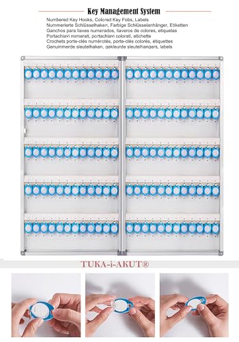 Armario de llaves para 120 llaves en metal gris caja de almacenamiento de aleación de aluminio 5