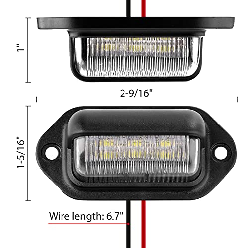 Czc Auto 12V Led Exterior License Plate Tag Light, Interior Courtesy Dome/Roof Trunk/Cargo Underhood Lamp, Total 12 White Smd Bulb, Legal For Car Truck Rv Trailer (White Light, 2 Pack) #TOP4